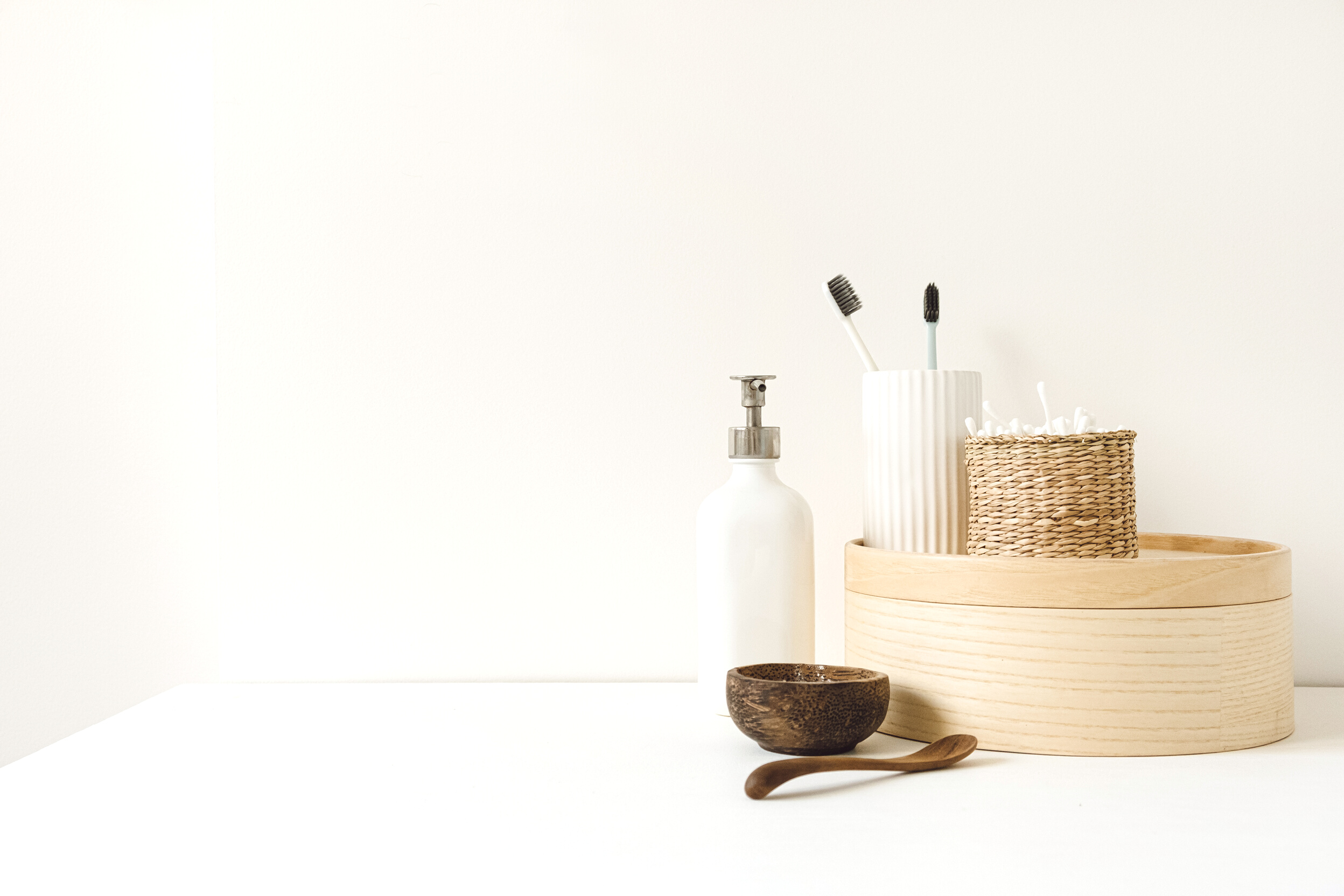 Bathroom Toiletries on a Counter 